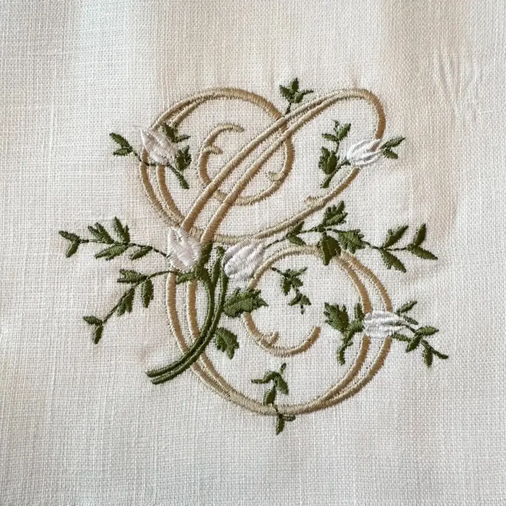 Crown Linen Designs Floral Monogram Towel