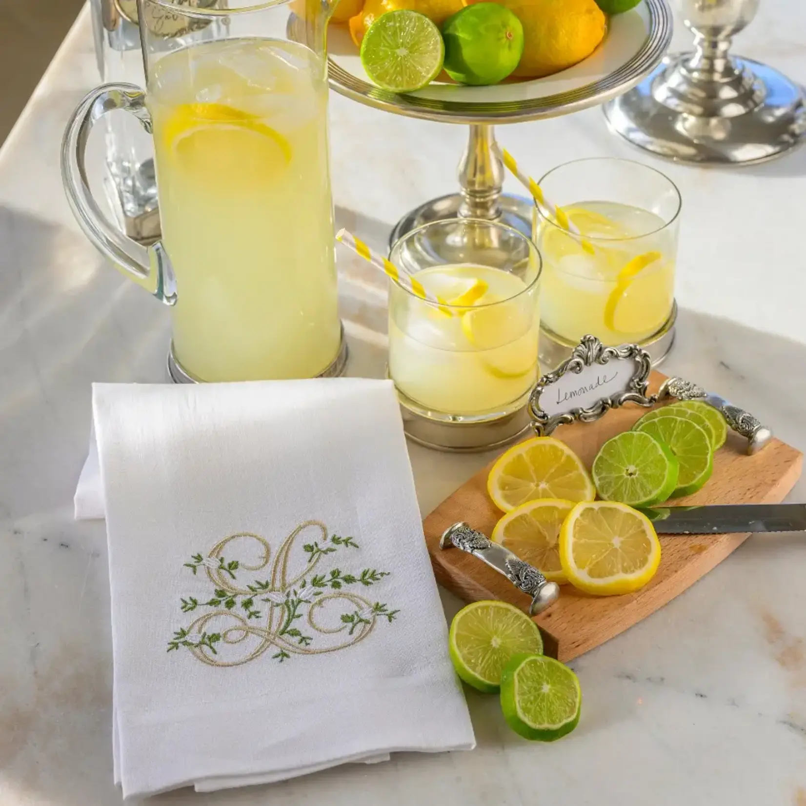 Crown Linen Designs Floral Monogram Towel