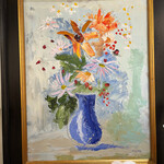 Scott Ellis 18" x 24" Orange Floral in Blue Vase