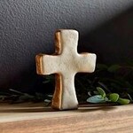 Mud Pie Gold Concrete Cross w Gold Edge 5'