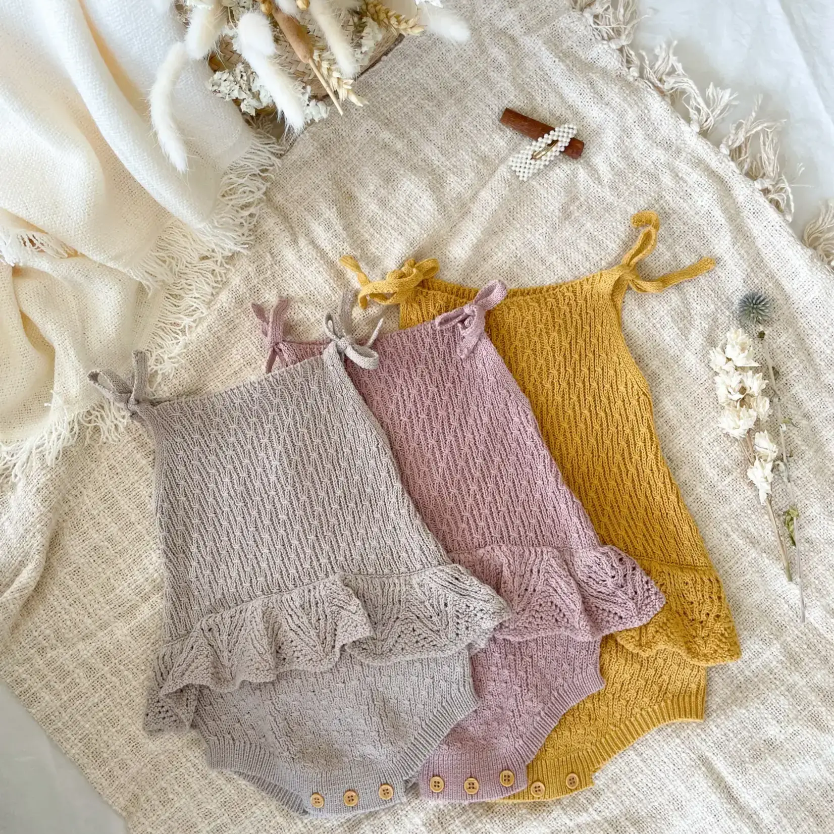 La Olivia Kids Grey Siena Romper