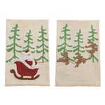 Mud Pie Santa Sleigh Towel Set- Embroidered