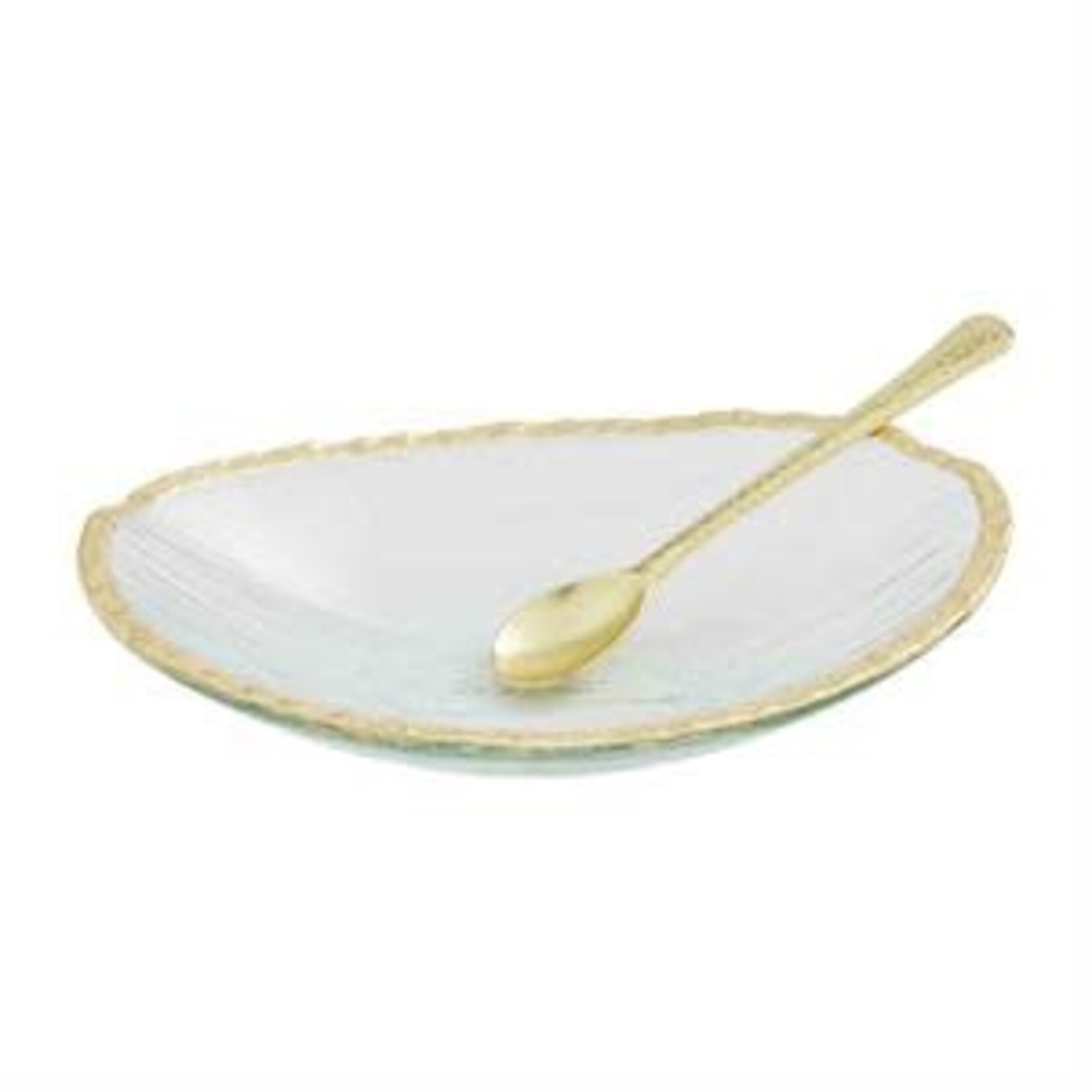 Mud Pie Gold Edge Dip Bowl (spoon not included)