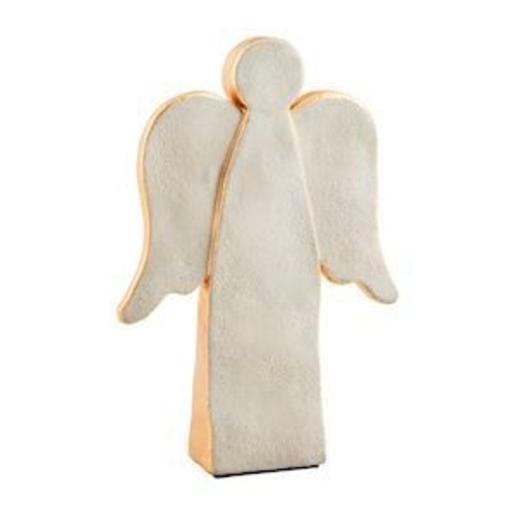 Mud Pie Large Concrete Gold Angel Sitter