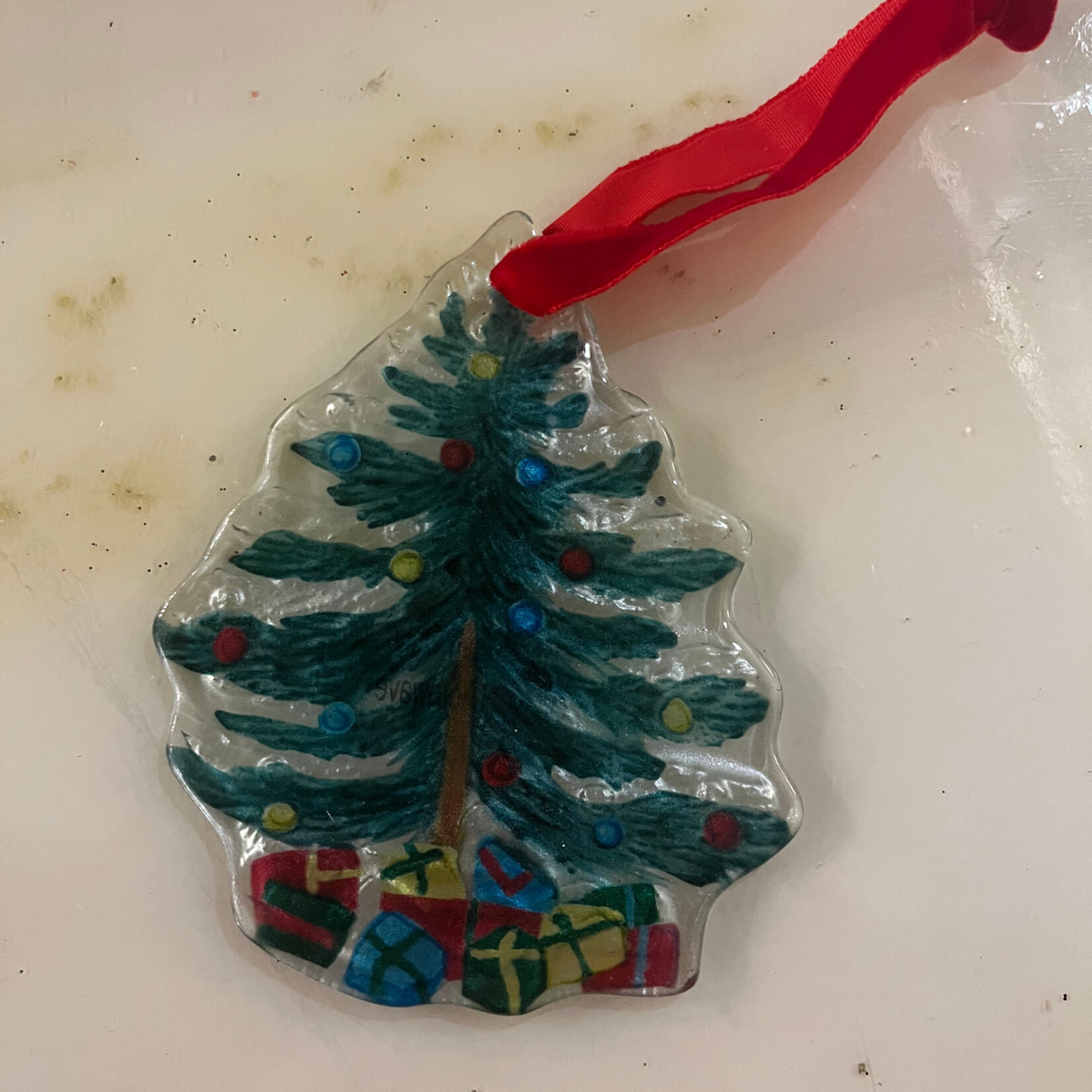 Mud Pie Glass Tree Ornament
