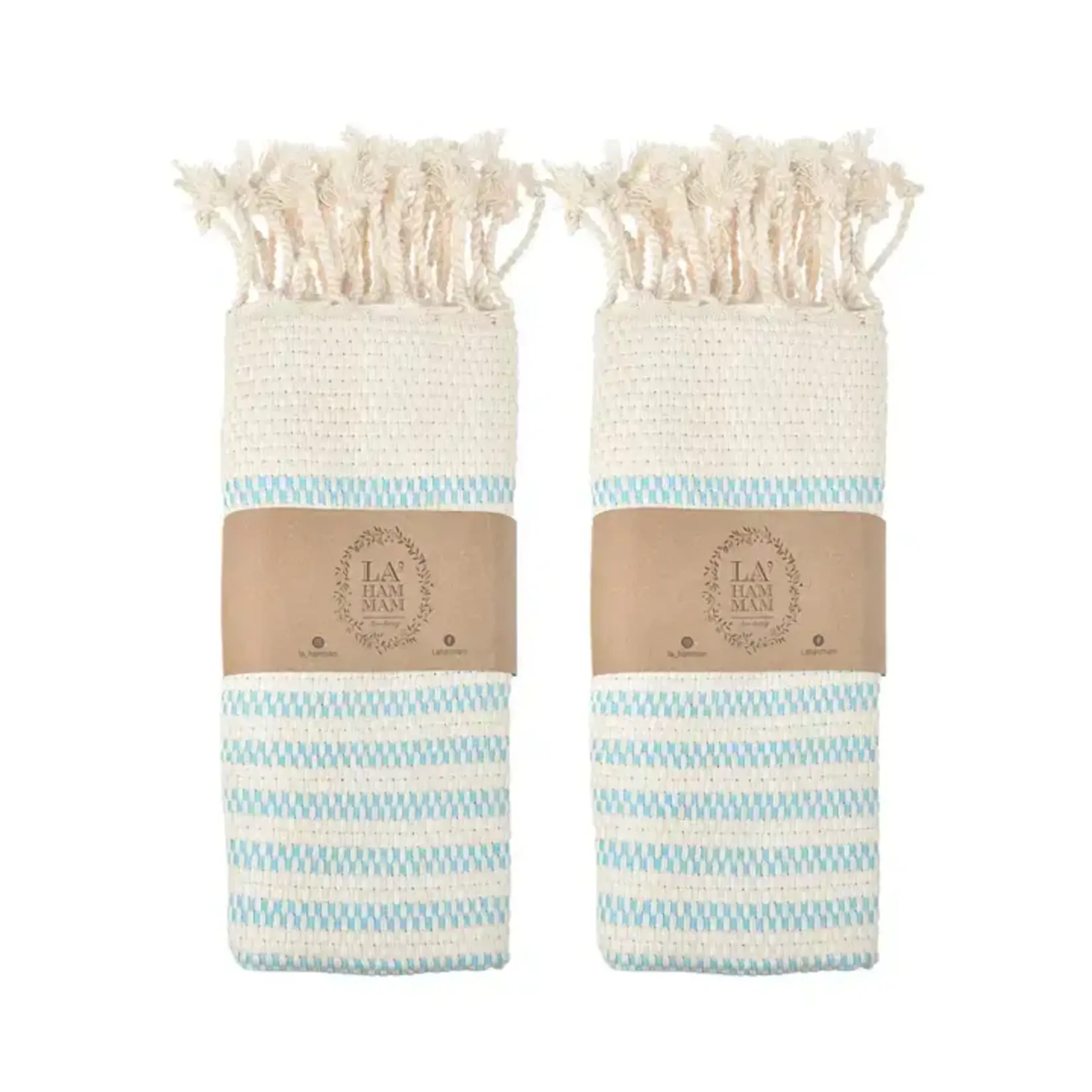 La Hammam Cavus Zigzag Turkish Cotton Kitchen Towel/Hand Towel 40x18 Turquoise