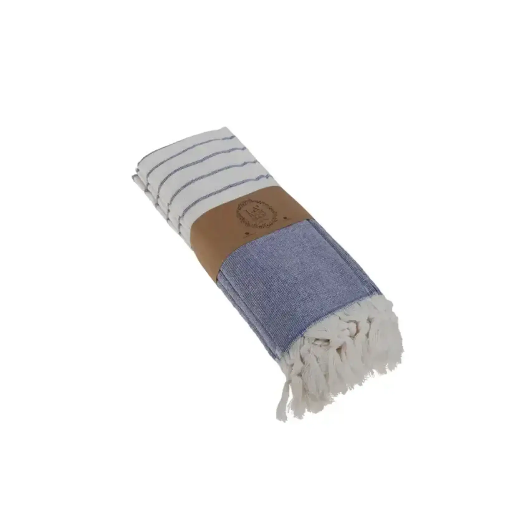 La Hammam Darya Turkish Cotton Kitchen/Hand Towel 23/17" Blue