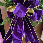 Purple  & Gold Velvet Bow