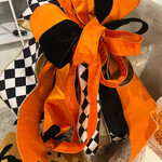 Halloween Bow with Diamond Velvet Black & White