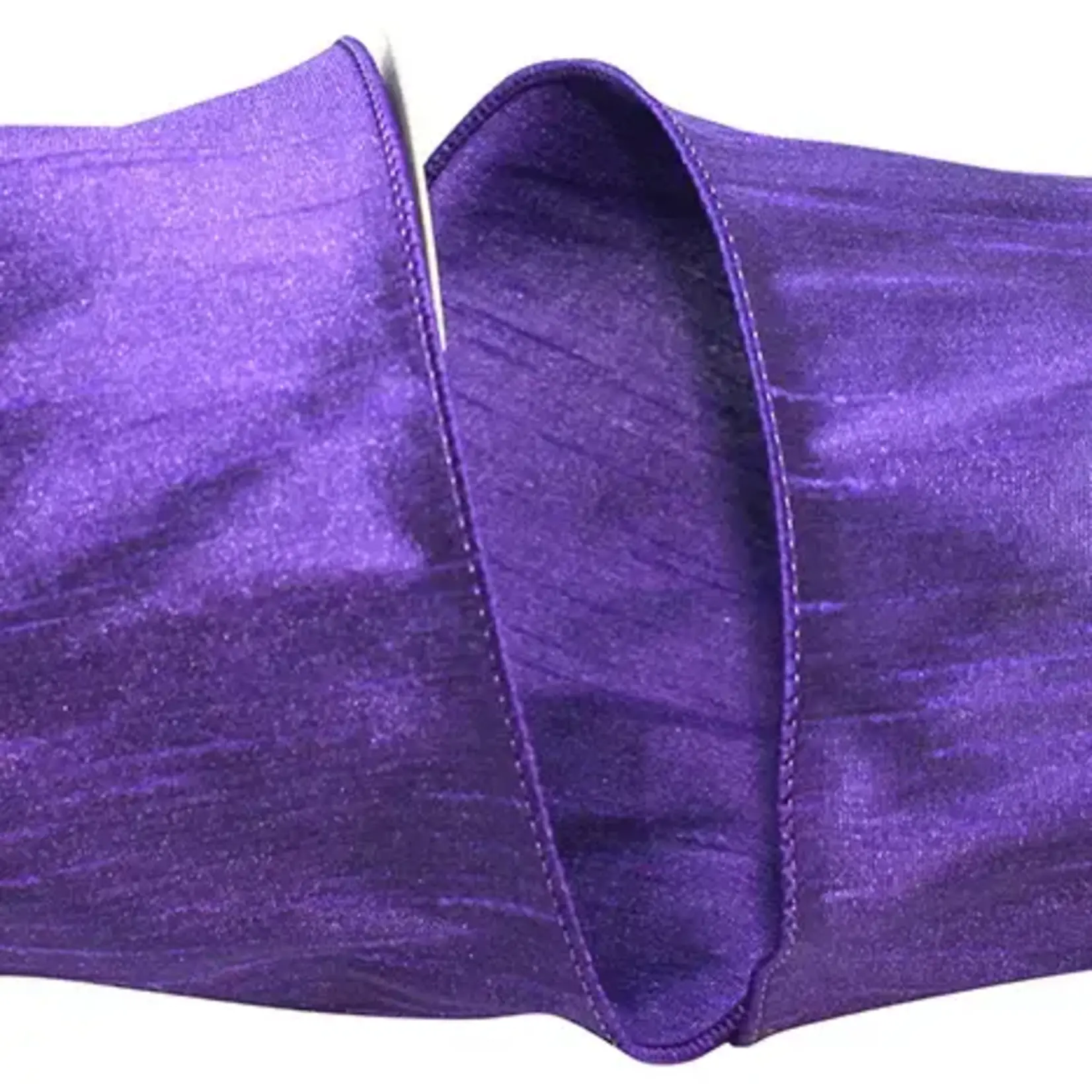 Relliant Rebbion Dupioni Supreme Wired Edge, Purple 4" 10 Yards