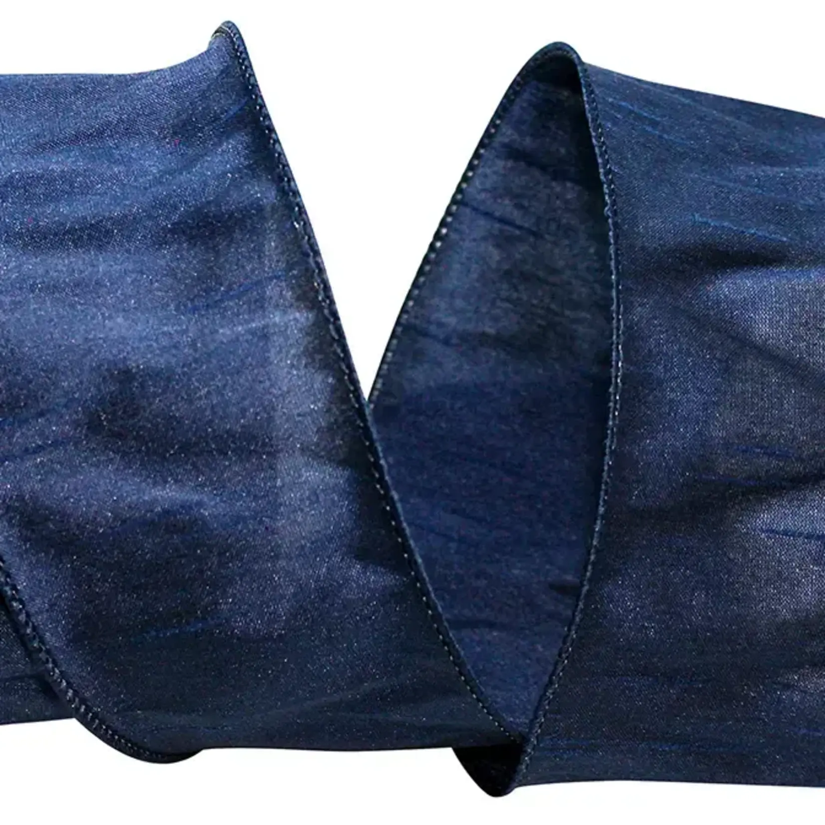 Relliant Rebbion Dupioni Supreme Wired Edge, Blue 2.5" 10 Yards