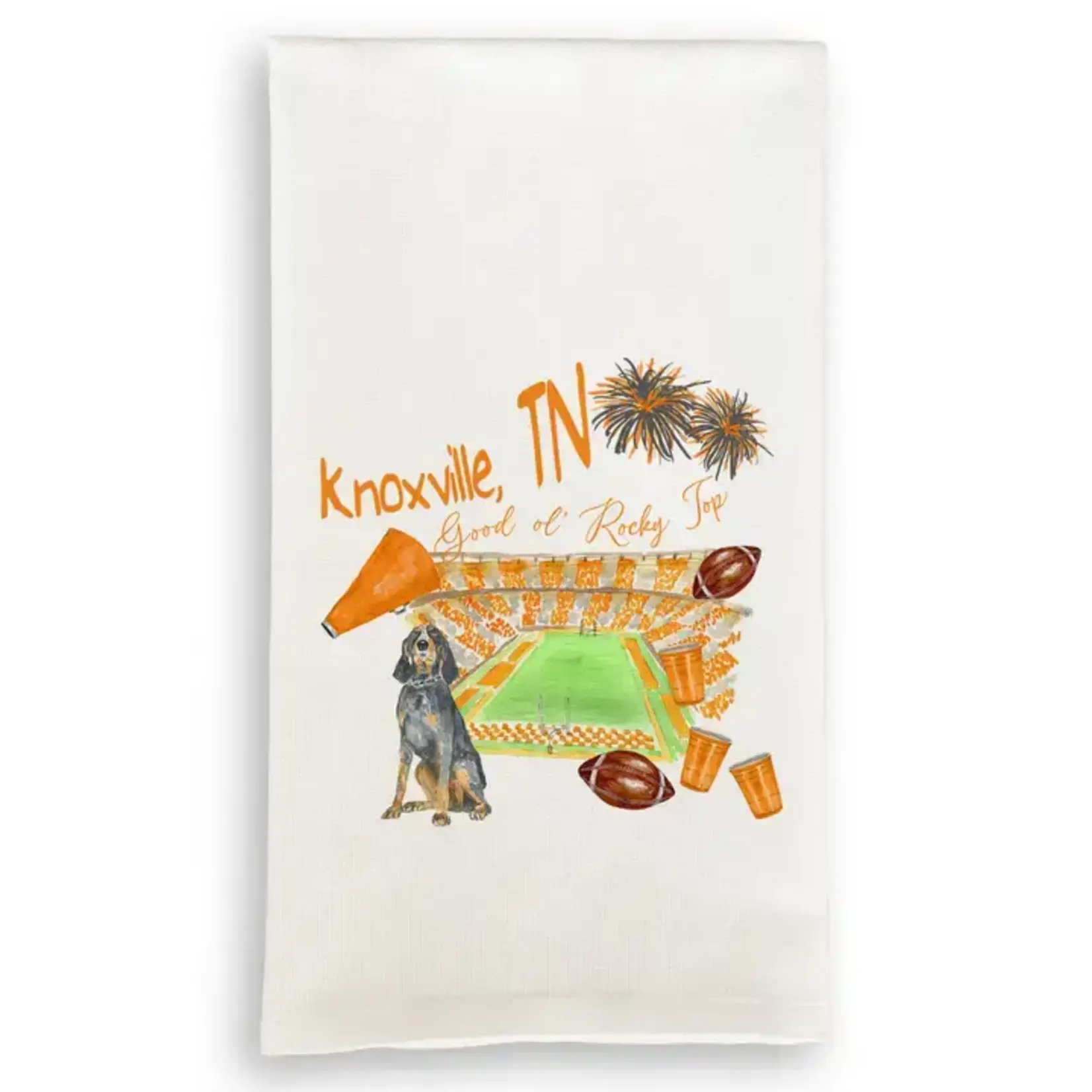 French Graffiti Tennessee Football Pattern Dishtowel