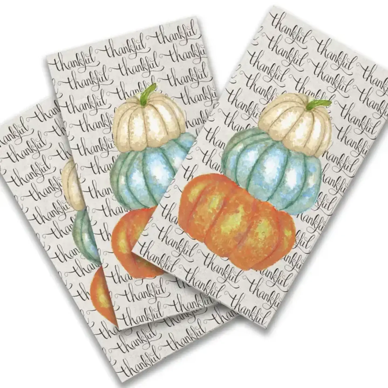 French Graffiti Thankful Pumpkin Guest Towel