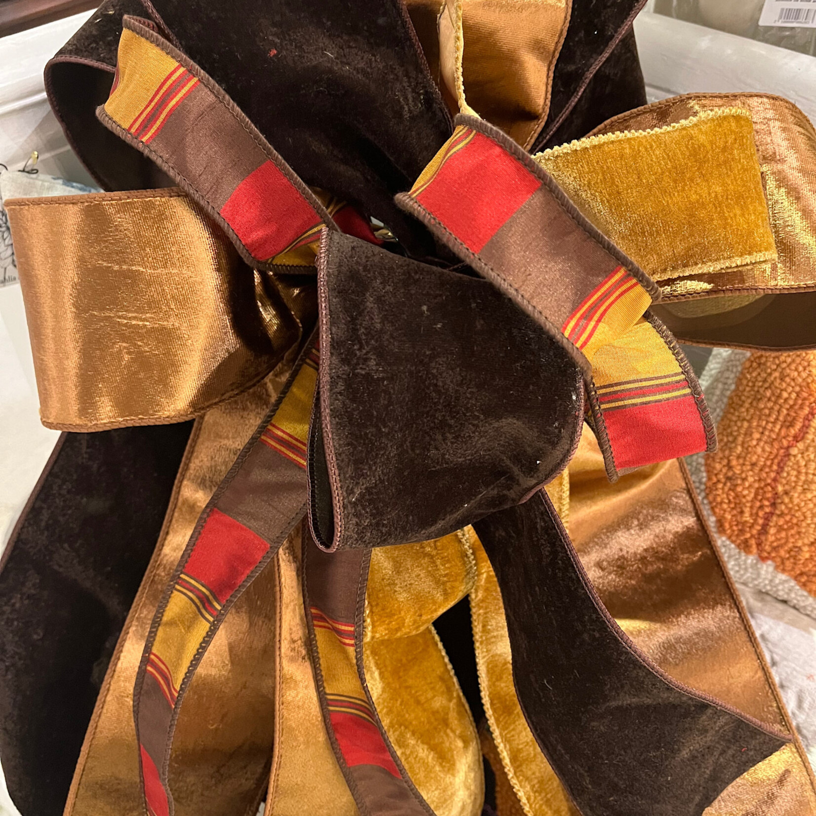 Brown Velvet Fall Bow