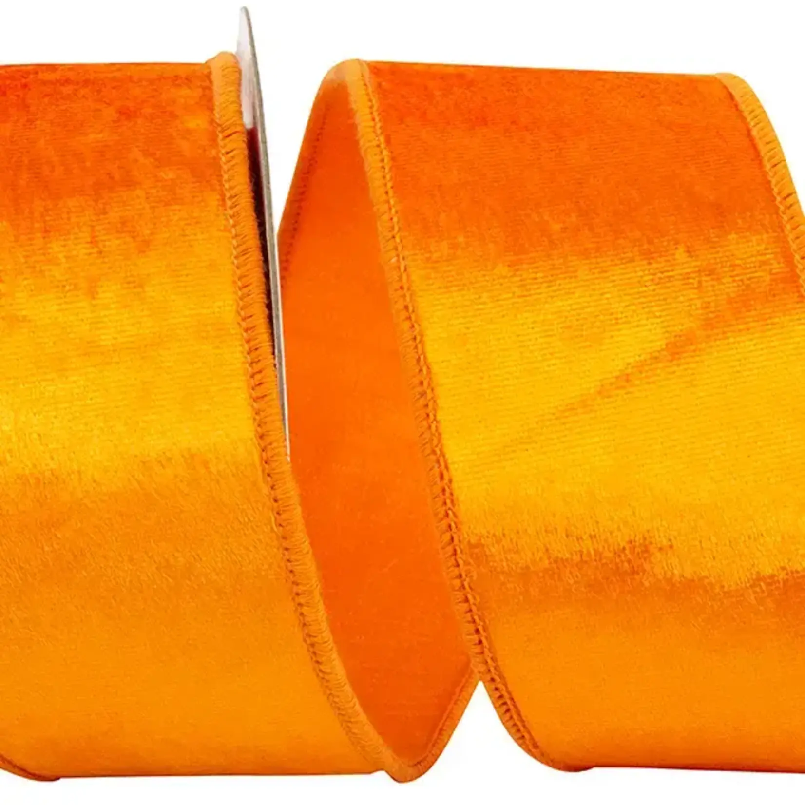 Velvet Plush Deluxe  Wired Orange 4" x 5 Yd.