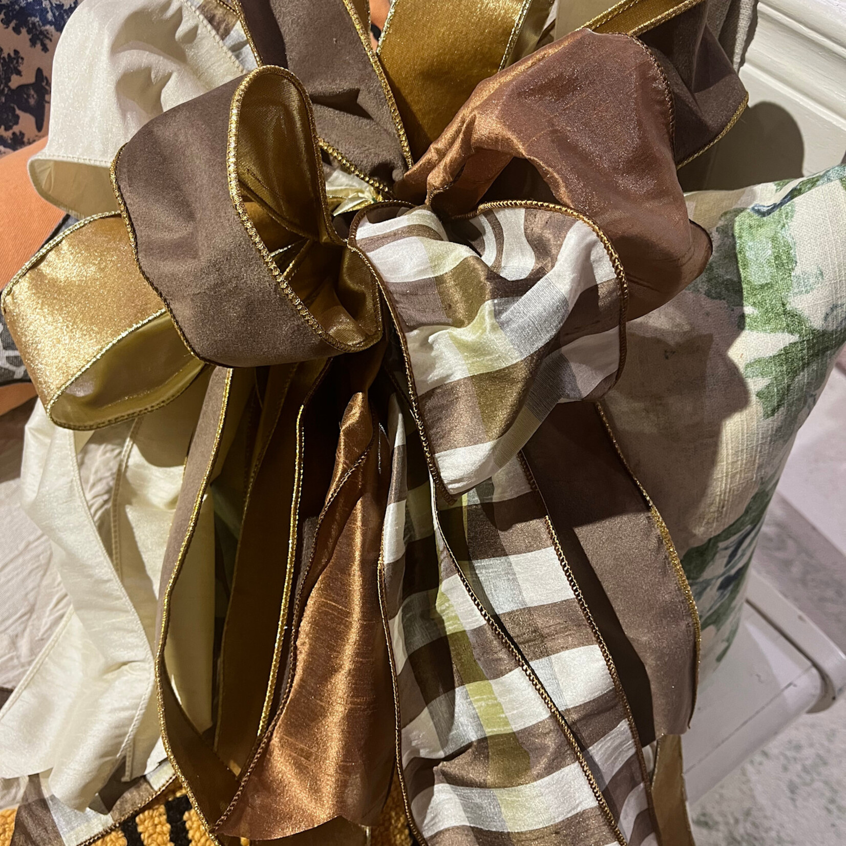 Light Brown Plaid Fall Bow