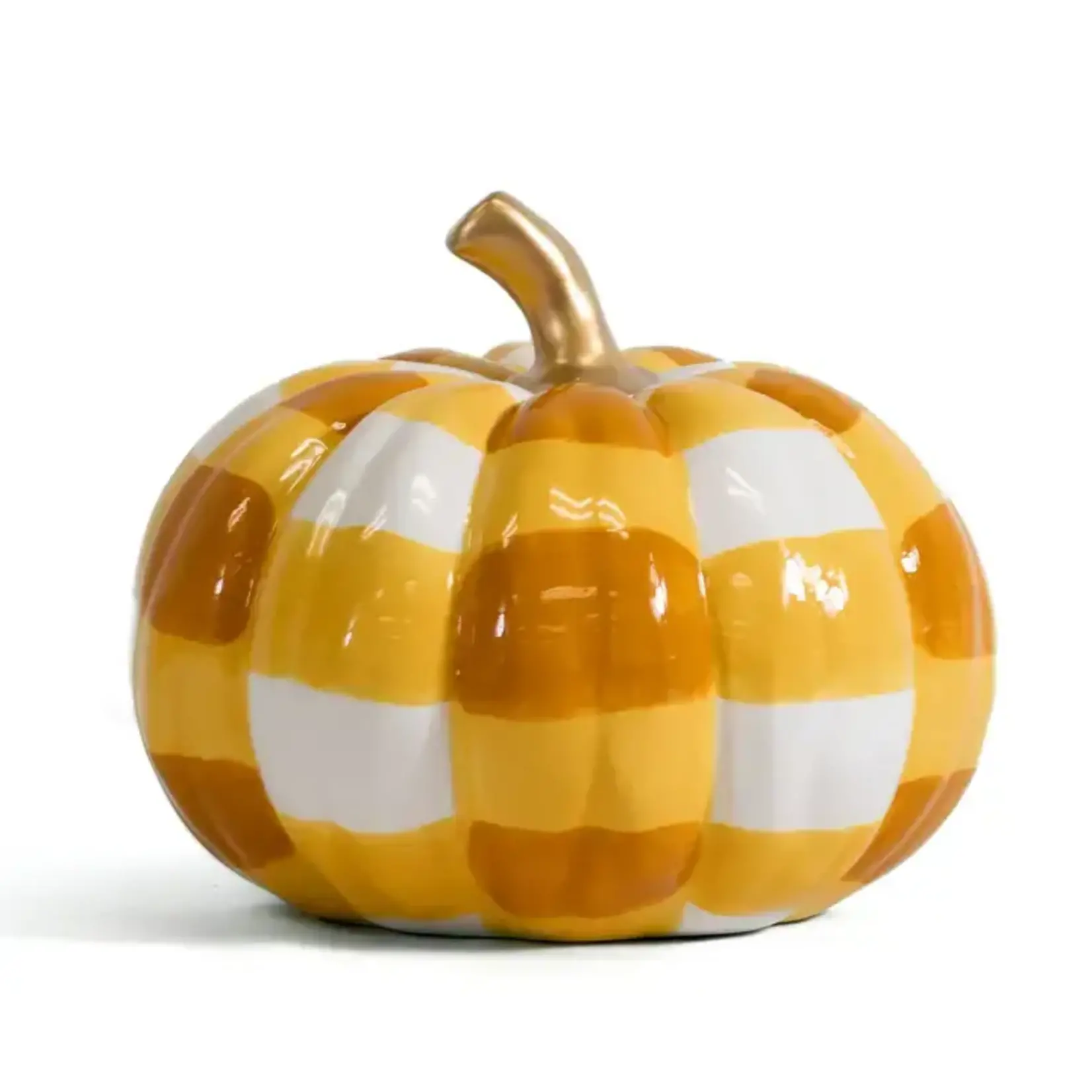 The Royal Standard Aiden Pumpkin Décor White/Orange 7x5.5