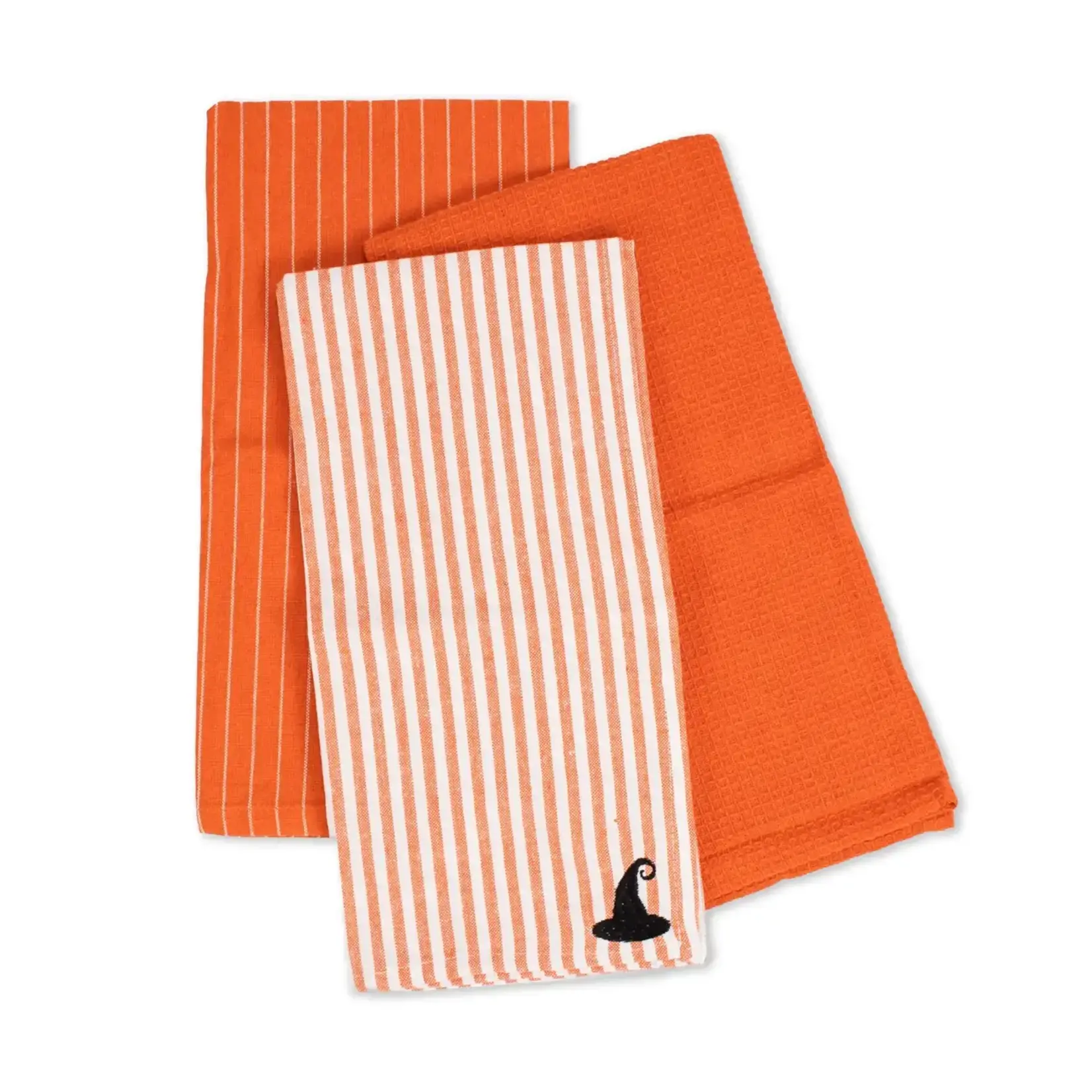 Witch Hat Hand Towel Set Orange/Soft White/Black 20x28 Set of 3