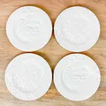 The Royal Standard Hohoho Santa Embossed Plates White 8" Set of 4