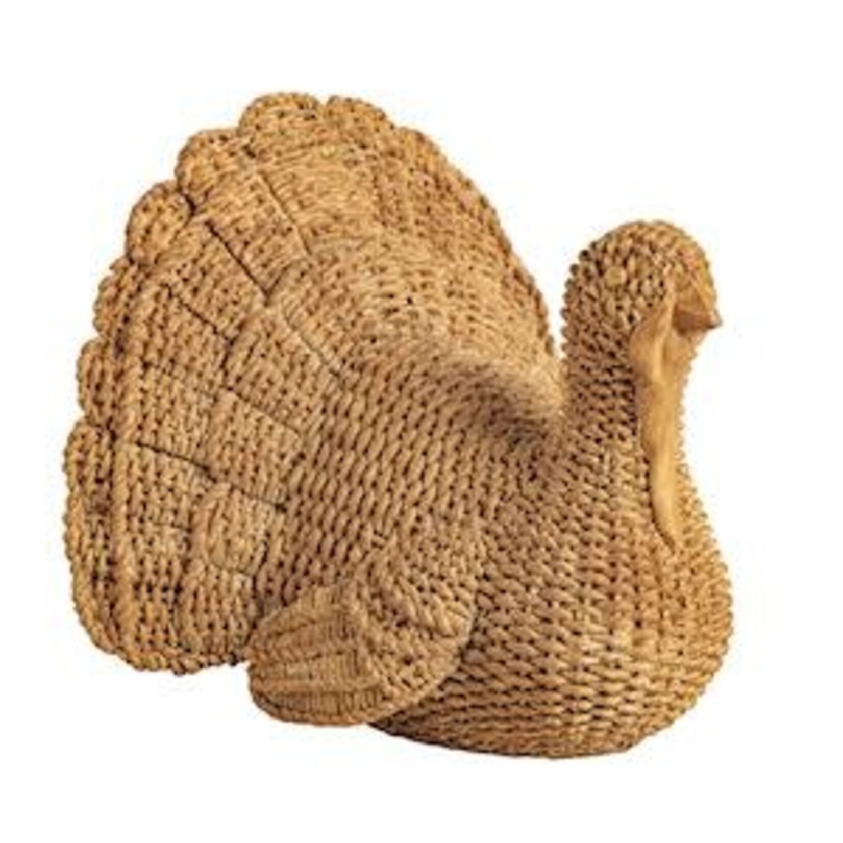 Mud Pie Wicker Resin Turkey Sitter 6"x 7"