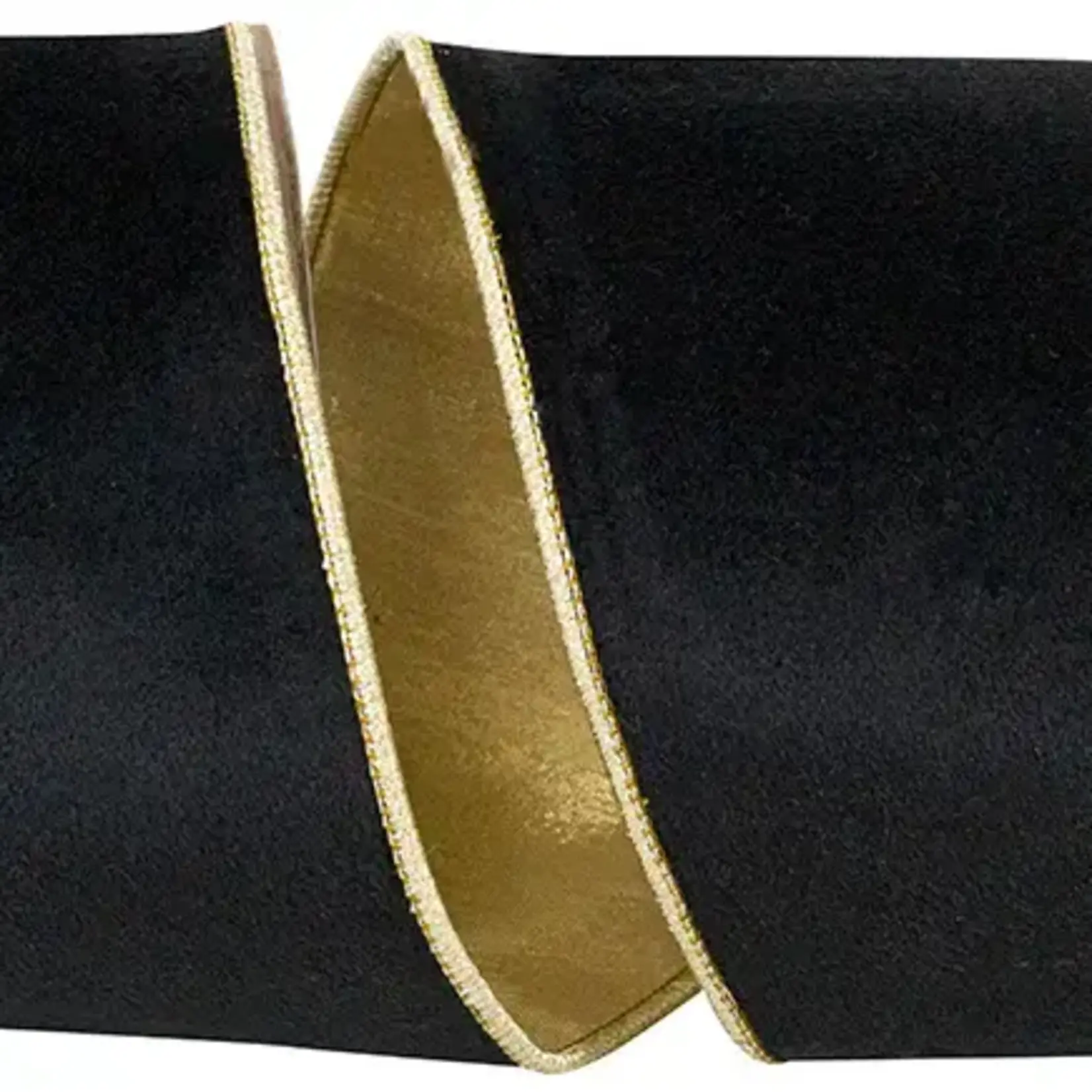 Reliant Ribbon Velvet Touch Metallic Black Velvet 4" x 5'