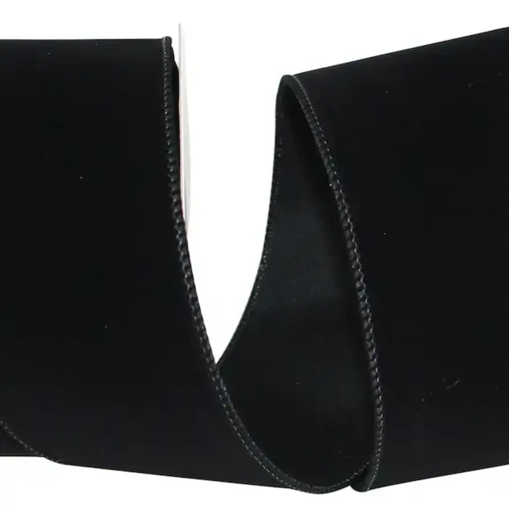 Reliant Ribbon Black Velvet Wired Edge Ribbon 2.5" x 10 yds.