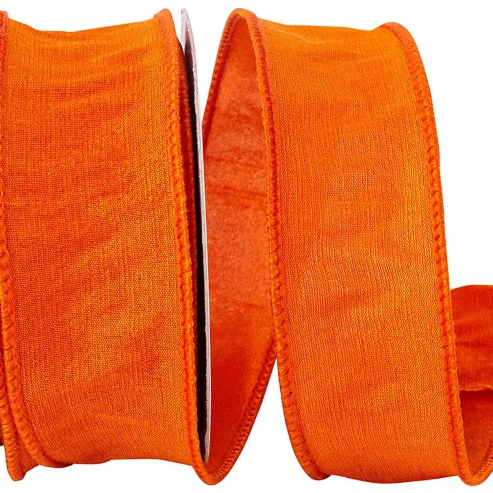 Reliant Ribbon Tangerine Dupioni Flame Wired Edge 1.5" x 10 yds.