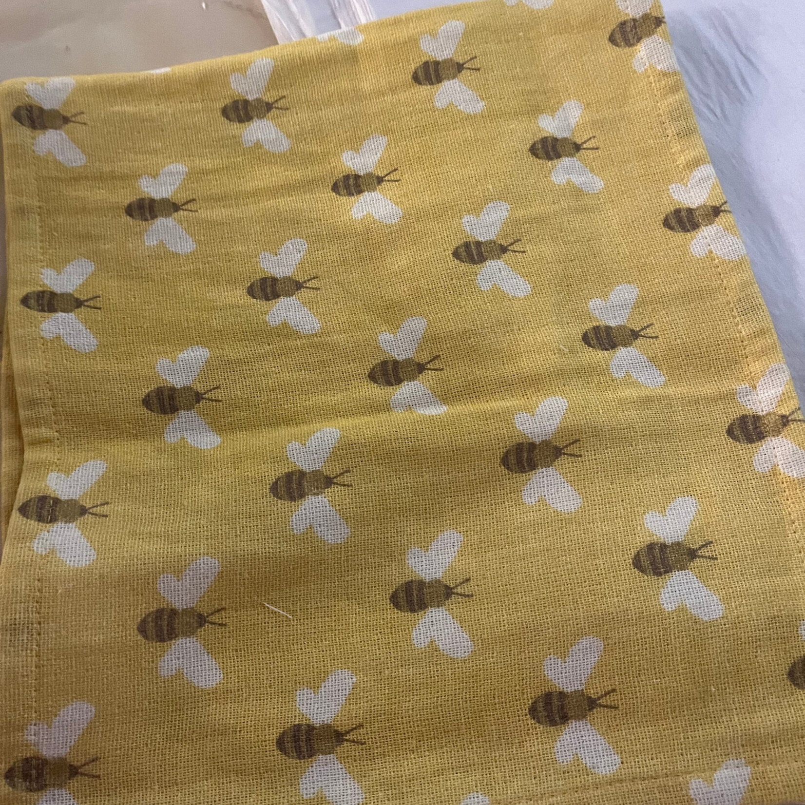 Creative Co-Op Cotton Baby Burp Cloth - Bees