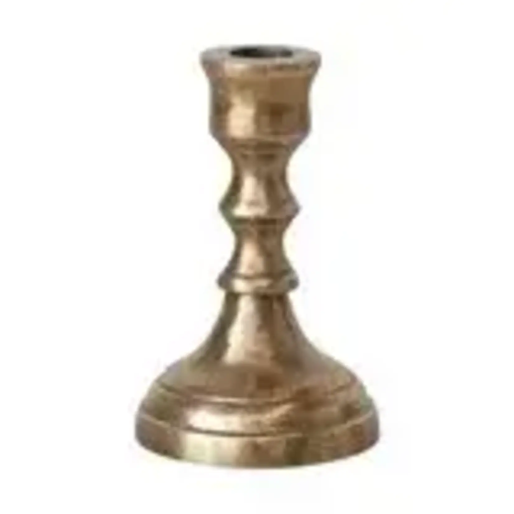 Creative Set of 3 Cast Mini Aluminum Brass Finish 1/2" Taper  Candle Holder 5", 3", 2.5"