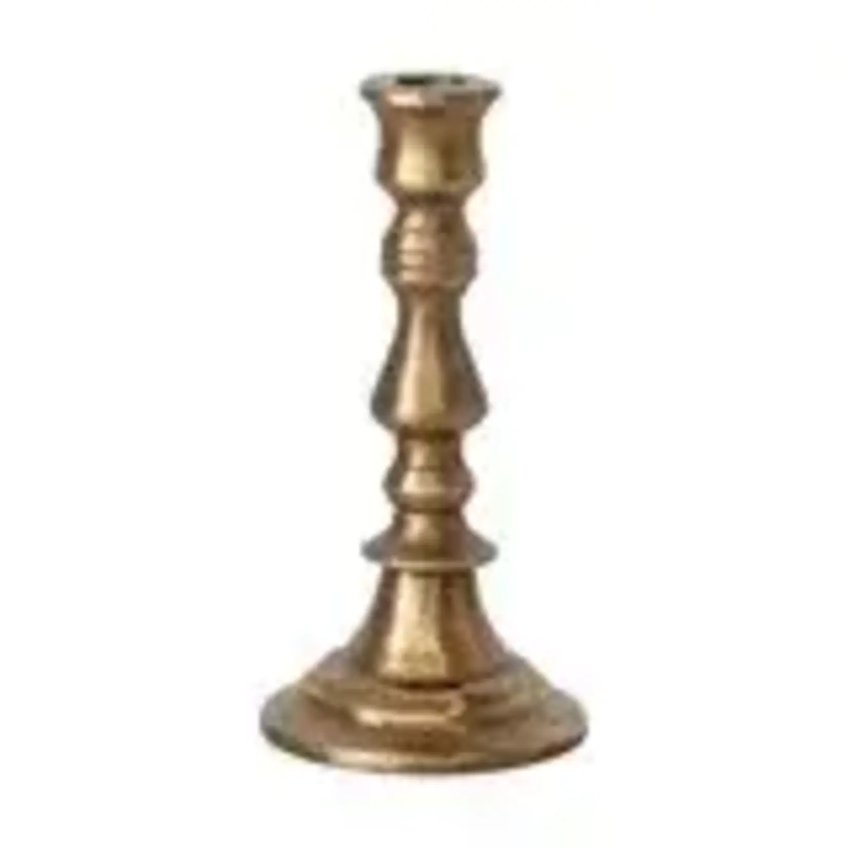 Creative Set of 3 Cast Mini Aluminum Brass Finish 1/2" Taper  Candle Holder 5", 3", 2.5"