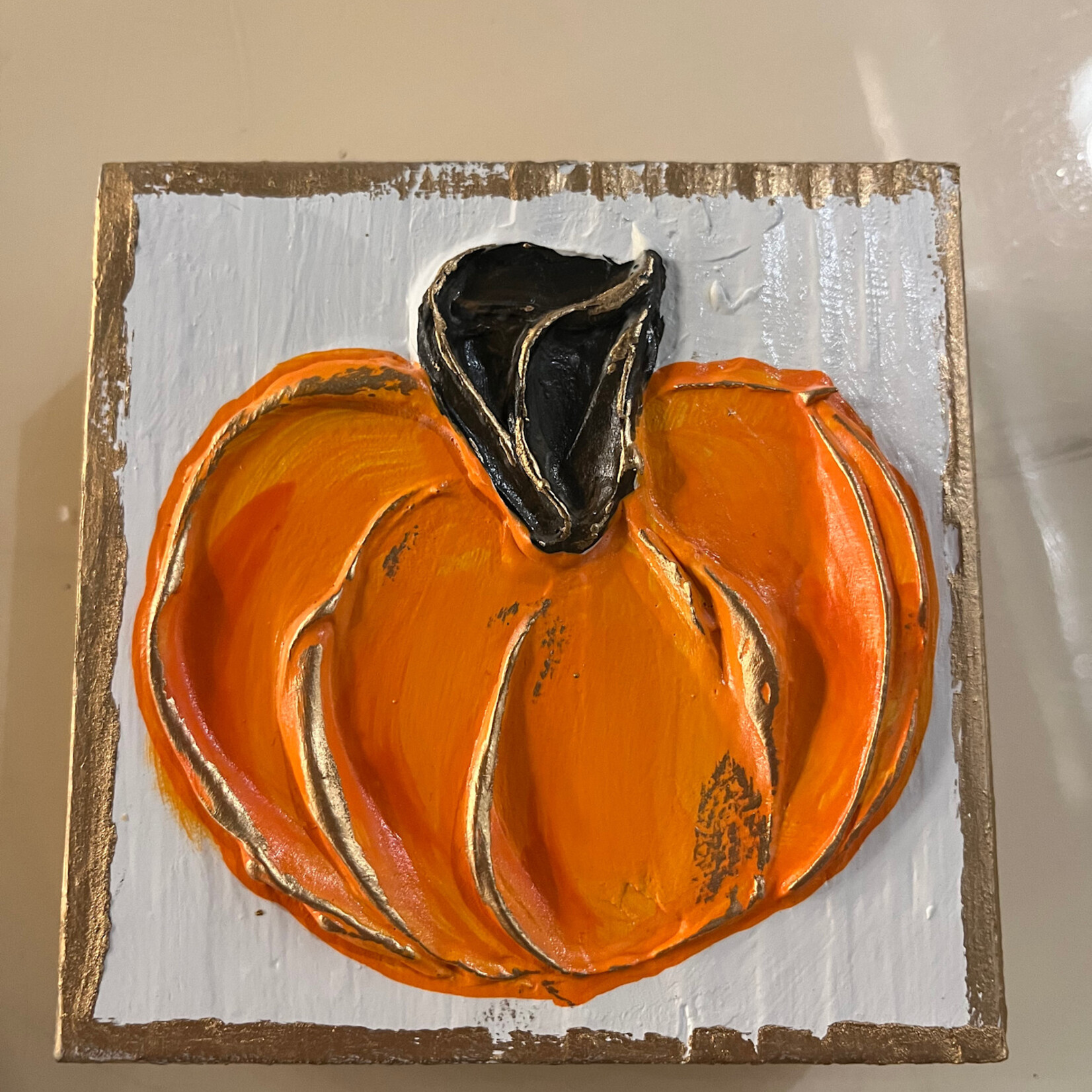 Coddiwompie Hand Painted Small Pumpkin 4" x 4"