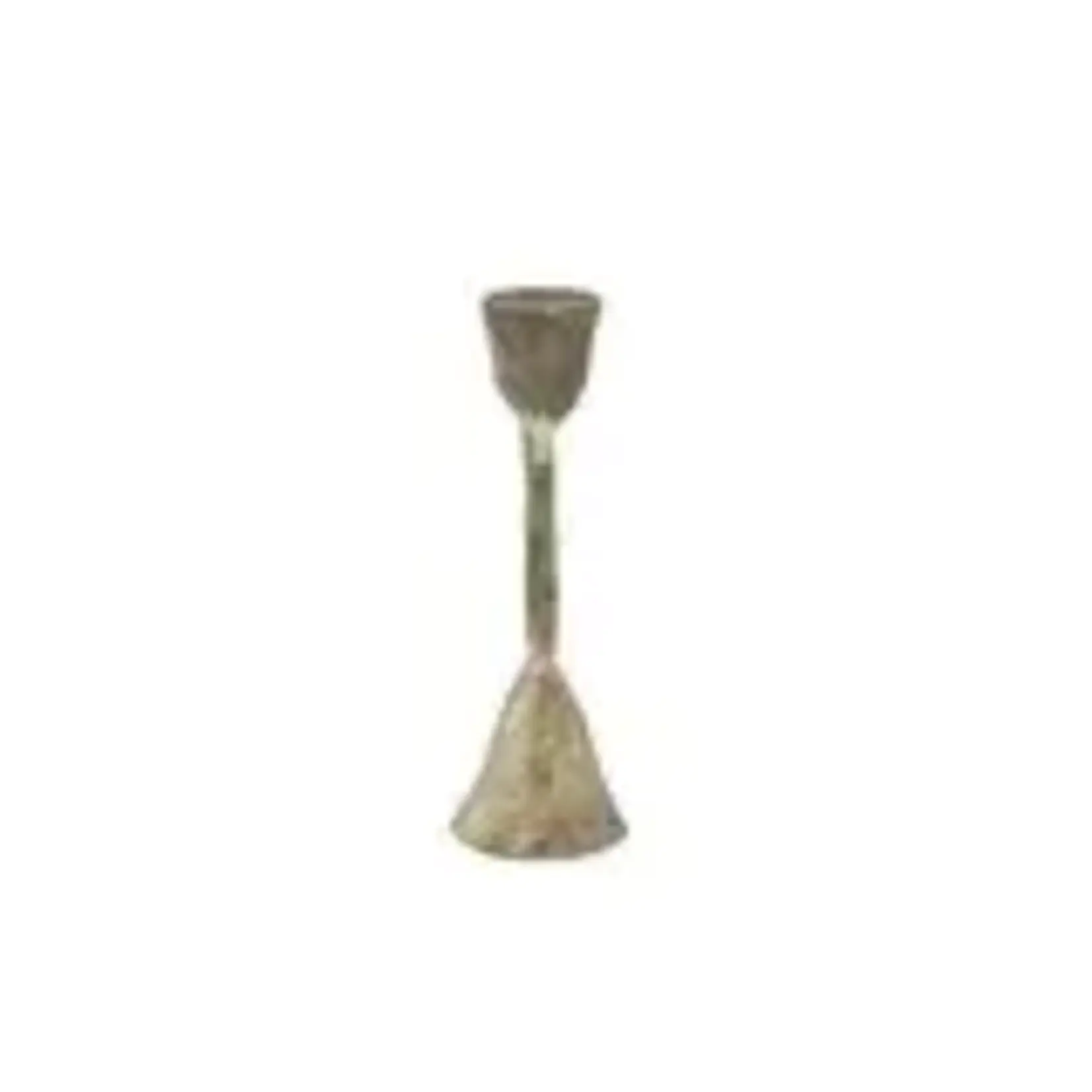Creative Co-Op Hand Forged Metal Taper Holder, Antique Silver Finish 6"