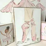 Coddiwompie Hand Painted Recital Ballet Slippers on  Canvas 8"x10"