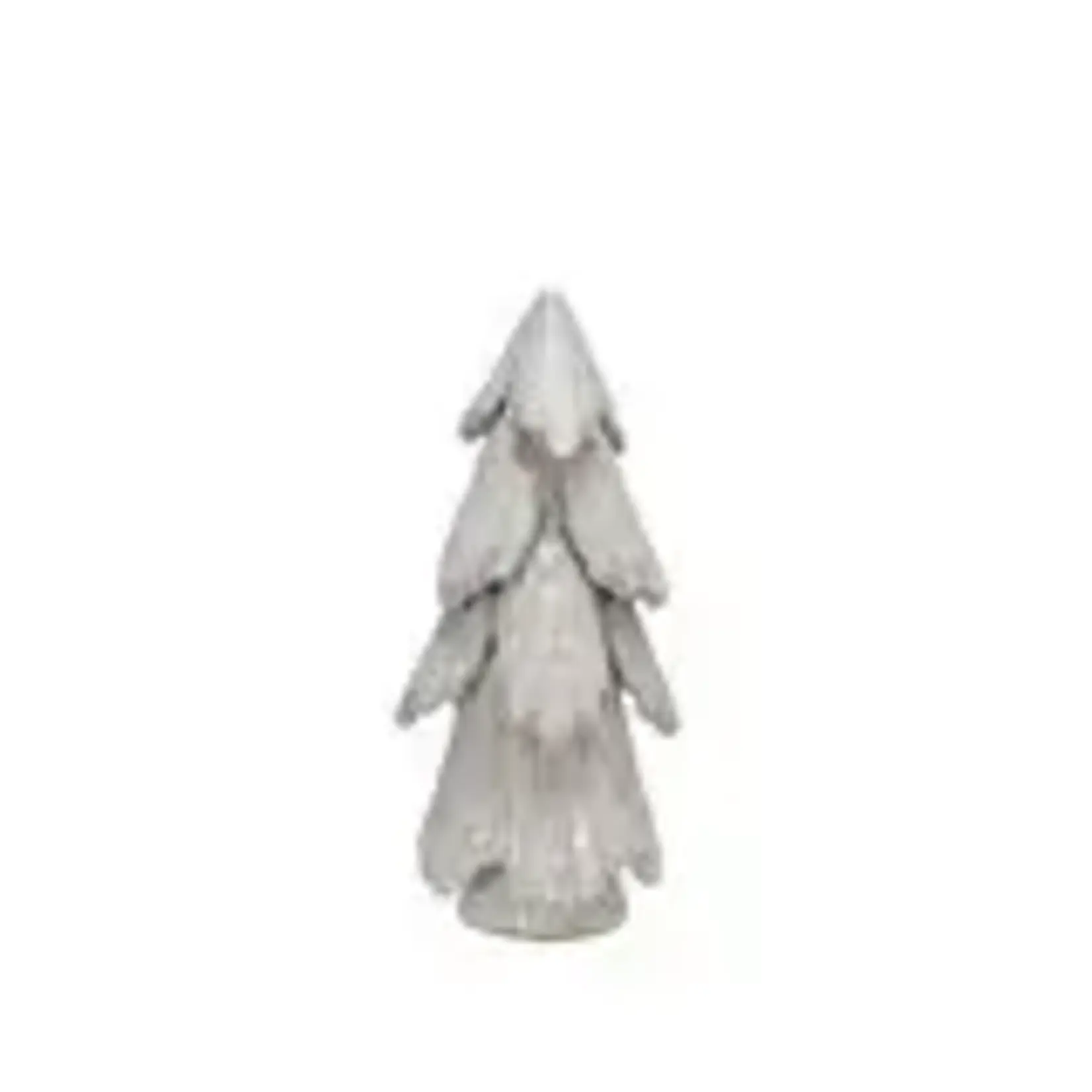 Creative Co-Op Handmade Stoneware Tree, Reactive Glaze, White 10"