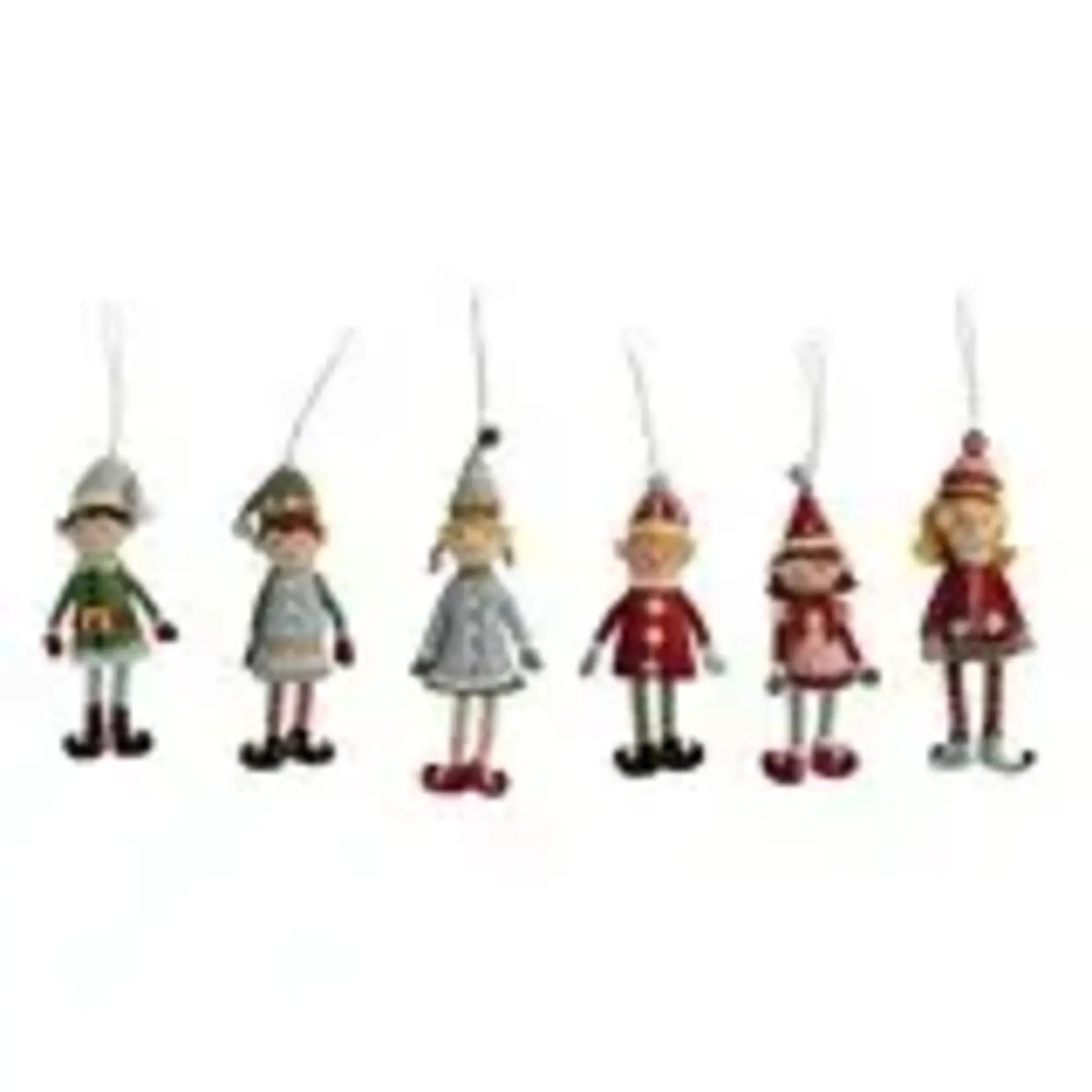 Creative Co-Op Handmade Wood Felt Elf Ornament 6 styles (choose style)