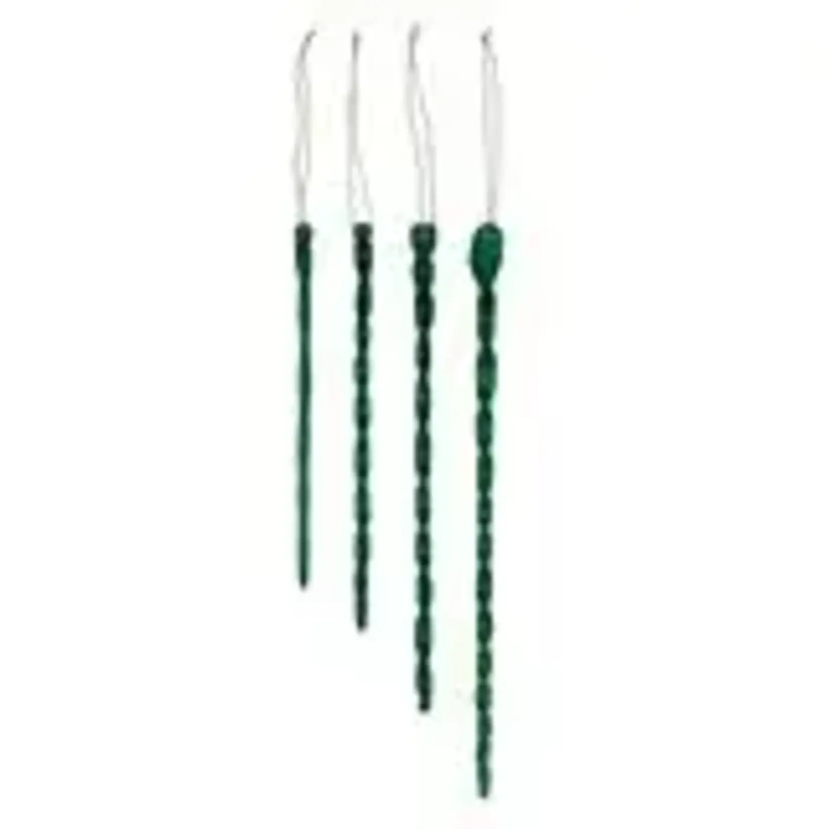 Creative Co-Op Hand Blown Glass Icicle Green (Set of 4)
