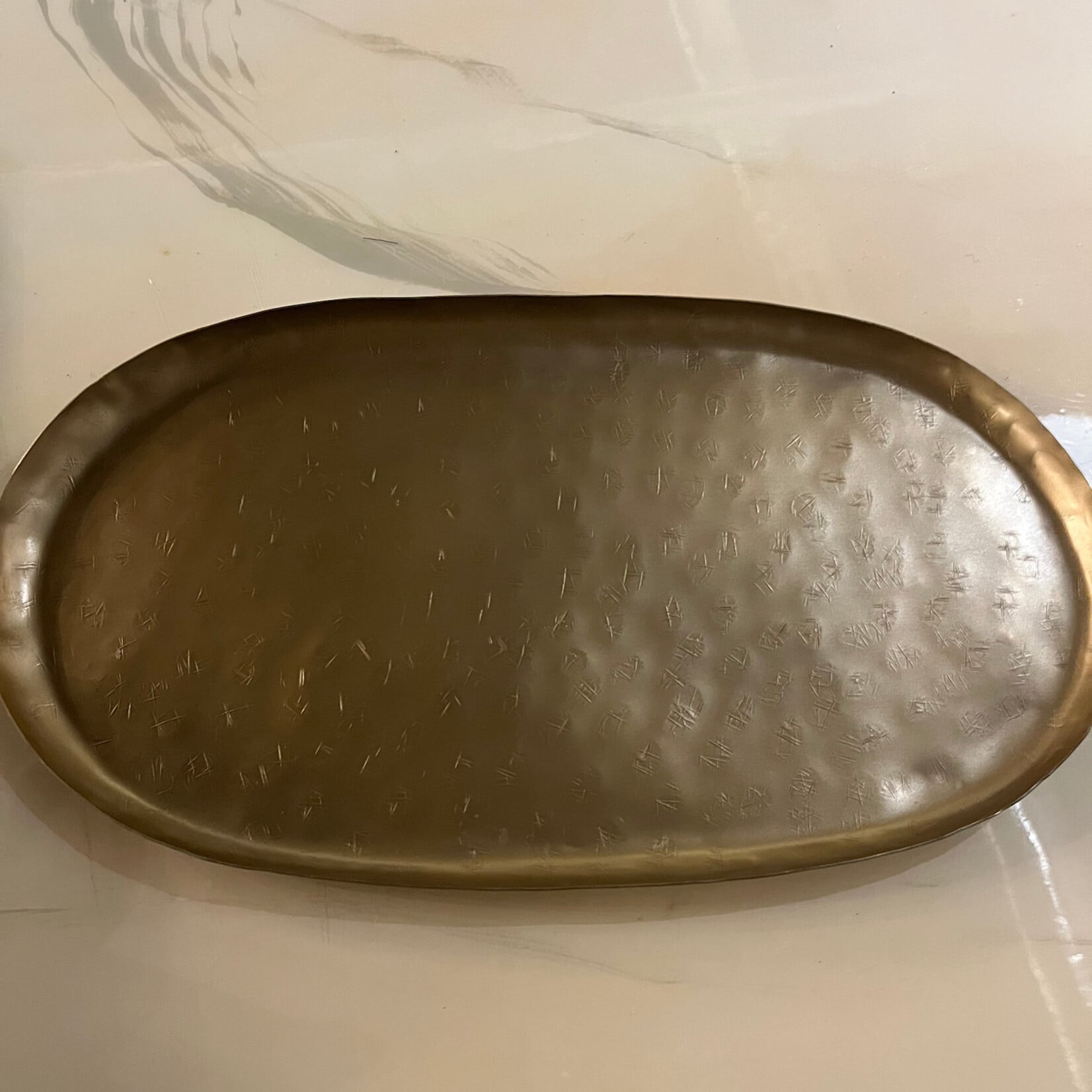 Park Hill Antique Gold Iron Tray 16"
