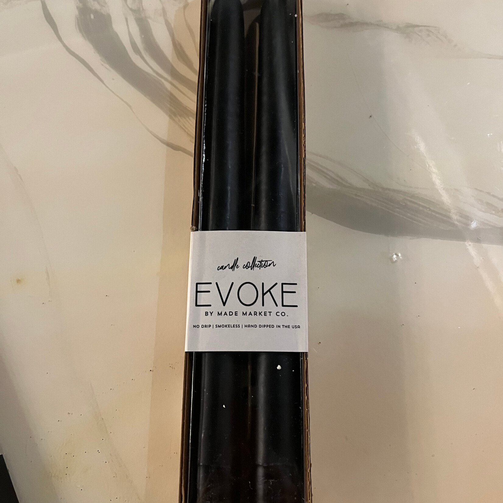 Made Market Company Taper Candles Slate Black 10"