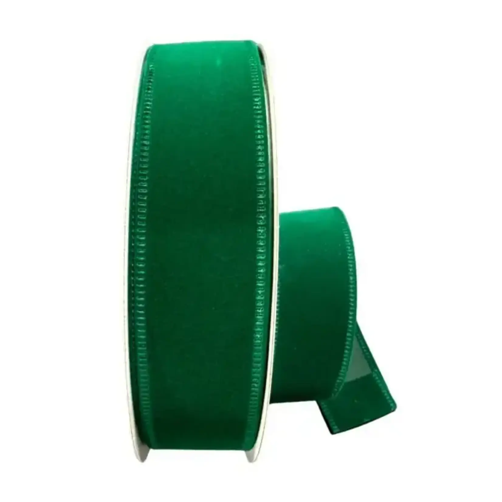 1.5" x 10 yds. Wired Velvet Ribbon Emerald Green