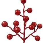 12" Glitter Red Ball Spray