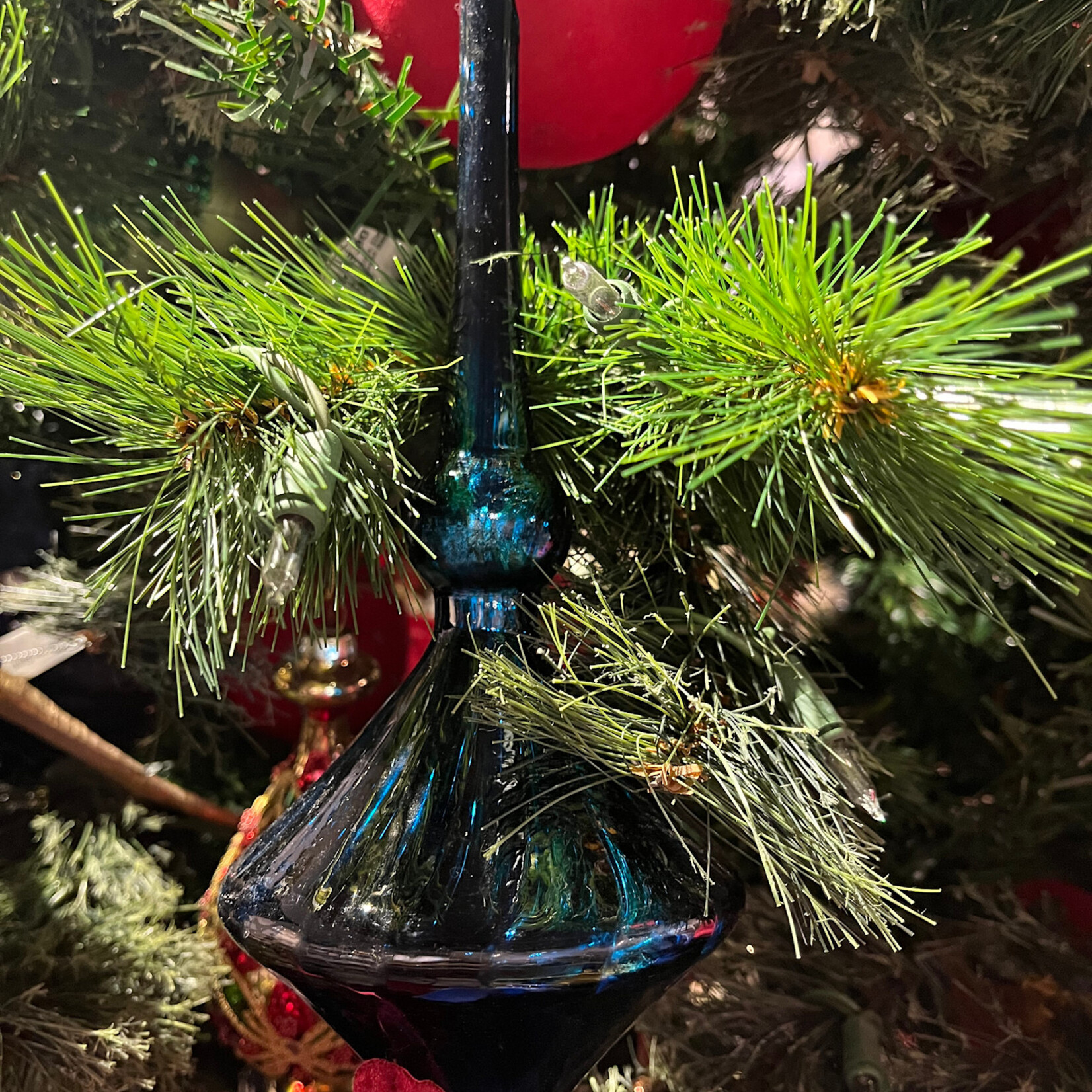 Melrose Blue Drop Glass Ornament Asst.