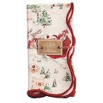 Mud Pie Santa Scene Scallop Napkin Set