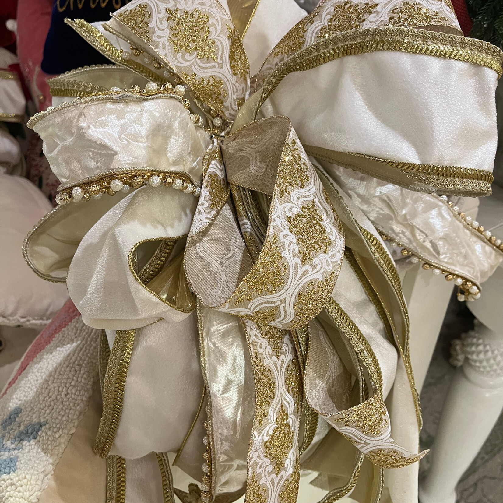 Gold and White Bow