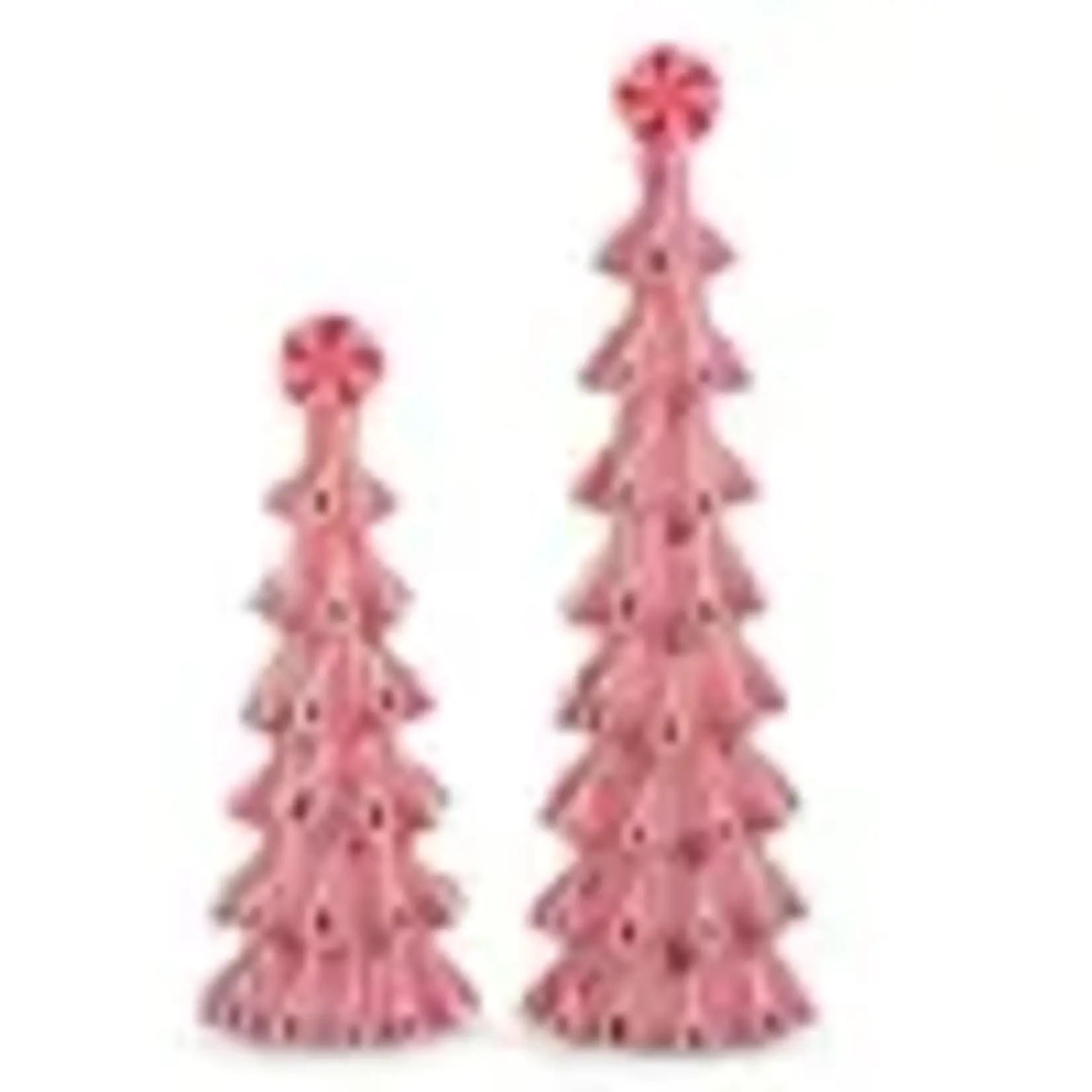 Raz Imports Red and White Ribbon Candy Trees( Set) 18"  and 14"