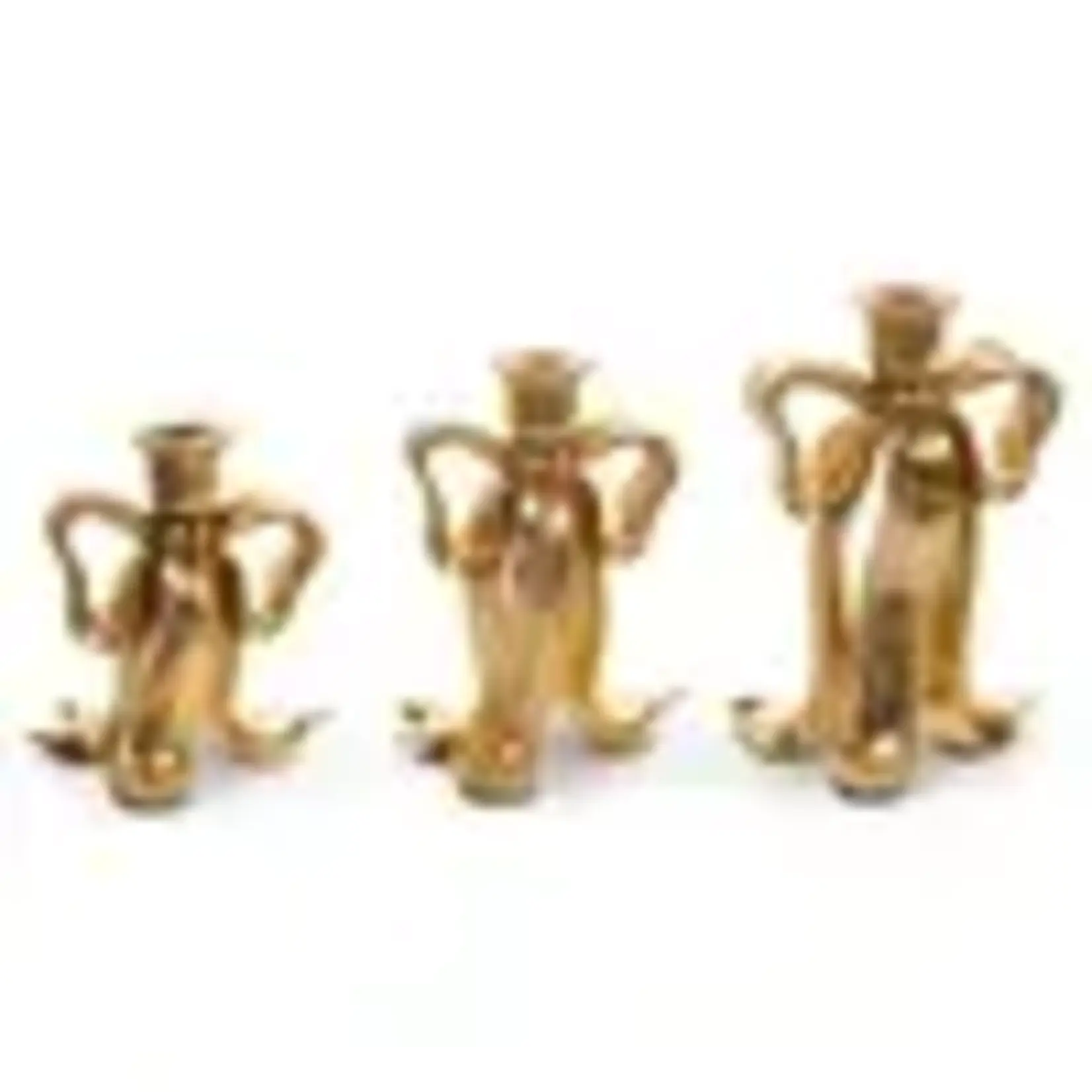 Raz Imports Gold Bow Candlestick 6.5"