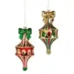 Raz Imports 6" Red Green Fairground Finial Ornament Asst. (choose color)