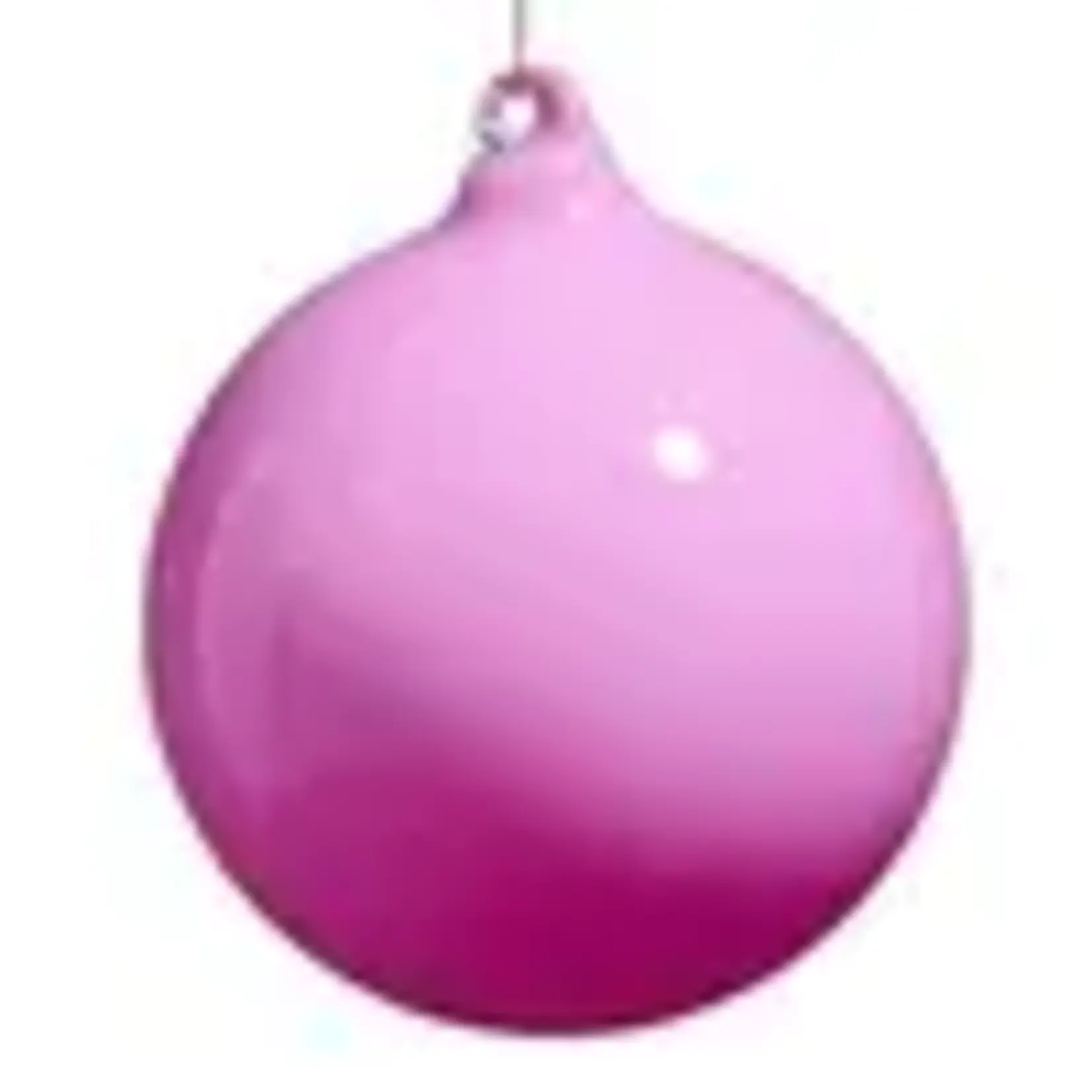 4" Pink Opaque Blown Glass Ball Ornament