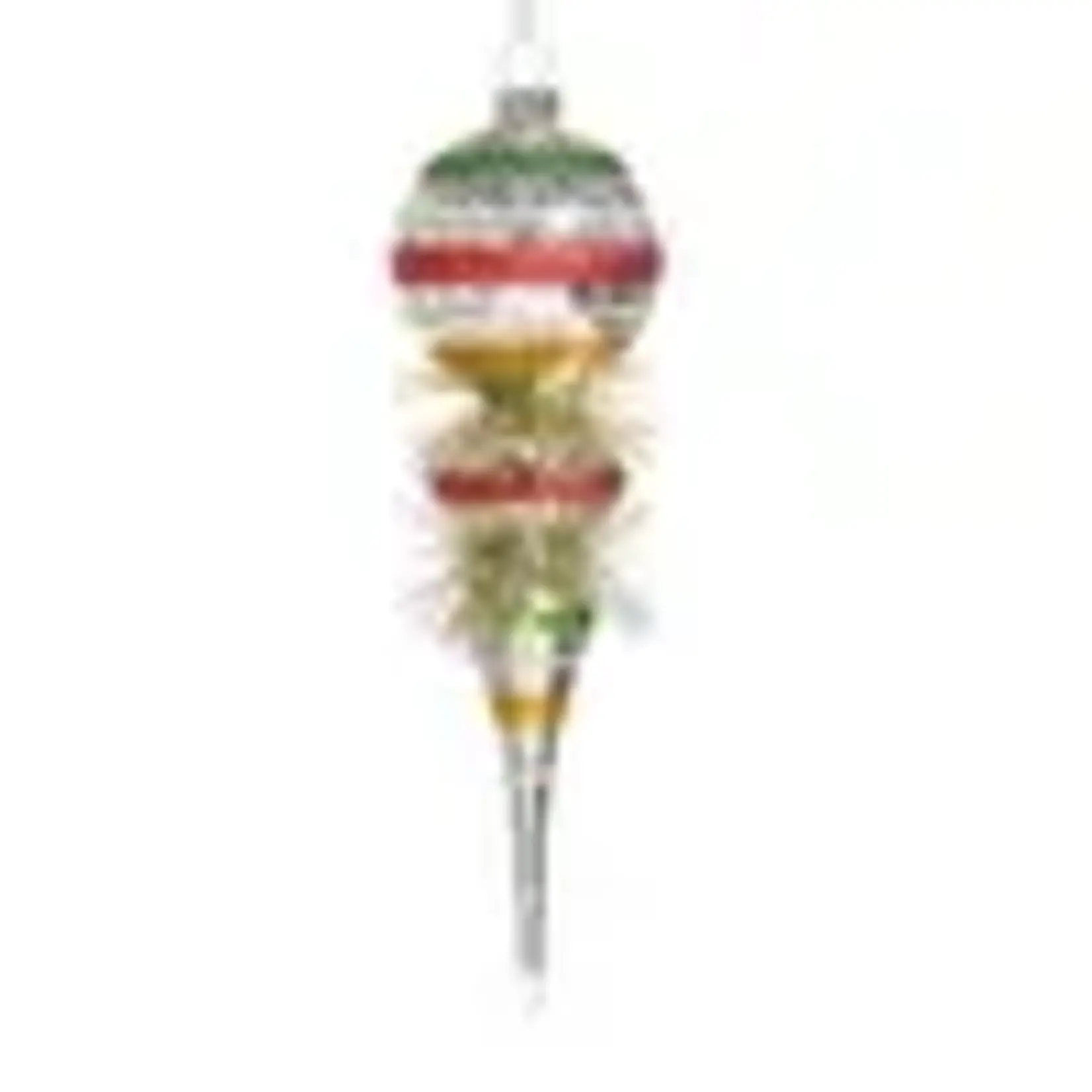 Raz Imports 7.75" Vintage Finial with Tinsel Ornament