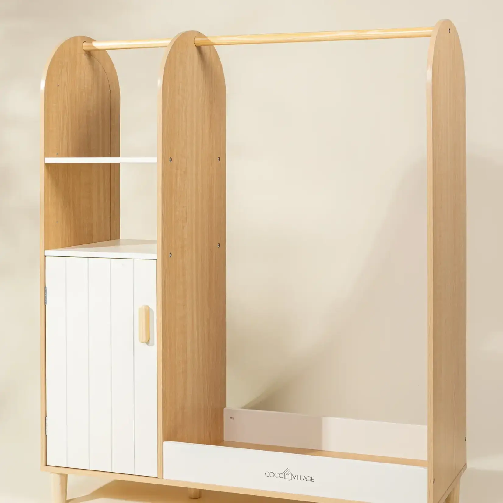 Coco Village Wooden Play Dress Up Wardrobe