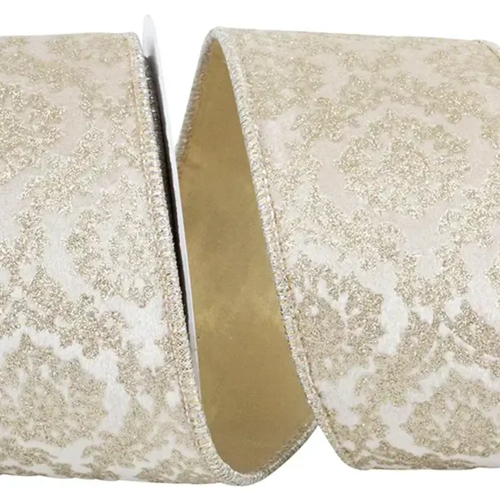 Reliant Ribbon Filigree Regal Glitter Velbet Duluxe Backed Ribbon 2.5" x 5 yds.